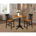 36" Round Extension Dining Table 34.9"H With 2 San Remo Counterheight Stools