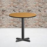 30'' Round Laminate Table Top with 22'' x 22'' Table Height Base - 30"W x 30"D x 31.125"H