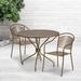 35-inch Round Steel 3-piece Patio Table Set with Round Back Chairs