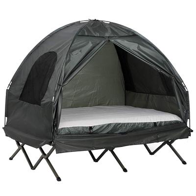 Outsunny 2-person Portable Elevated Camping Cot Tent Combo Set