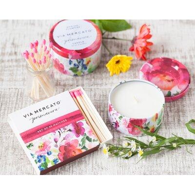Design Imports Spring Flowers Scented Novelty Candle Paraffin/Soy in Red | 1.65 H x 2.75 W x 2.75 D in | Wayfair 25113SF
