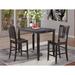 Red Barrel Studio® Lightner 2 - Person Counter Height Rubberwood Solid Wood Breakfast Nook Dining Set Wood in Black | 36 H in | Wayfair