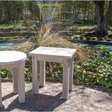 Rosalind Wheeler Warwickshire Wooden Outdoor Side Table Wood in Gray | 23 H x 21.5 W x 16.5 D in | Wayfair 5920CFC1F7144483B76021742CE516D7