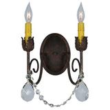 Canora Grey Widman 2 - Light Dimmable Cajun Spice Candle Wall Light Metal in Brown/White | 11 H x 9.5 W x 7.25 D in | Wayfair