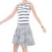 J. Crew Dresses | J. Crew Tweed Striped Drop Waist Pleat Dress 2 | Color: Black/White | Size: 2