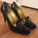 Coach Shoes | Coach Italian Women's Black Pump 3.5" Heels | Color: Black/Gold | Size: 8.5