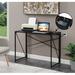 Inbox Zero Anice Computer Folding Desk w/ Built in Outlets Wood/Metal in Black | 29.5 H x 39.5 W x 19.75 D in | Wayfair