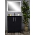 Latitude Run® Austin Modern Acrylic Top w/ Brushed Nickel Round Handles 30" Single Bathroom Vanity Set Wood/Plastic in Black | Wayfair