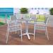 Gracie Oaks Evilo Modern Grey & Brown Outdoor Dining Chairs - Set Of 2 Wood in White | 33 H x 21.5 W x 22 D in | Wayfair