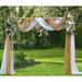 Warm Home Designs Wedding Arch Draping Fabric in White/Yellow | 216 H x 55 W x 0.1 D in | Wayfair WED WHI+GOL 216