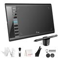 Drawing Tablet, UGEE M708 Graphics Drawing Tablet V3 with 10 * 6 inch, 8192 Level Pressure Battery Free Pen Stylus, 8 Hot Keys Compatible with Windows PC Macbook Chromebook Linux for Digital Drawing
