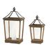 "Lantern (Set of 2) 24""H, 30.5""H Wood/Glass - Melrose International 81407DS"