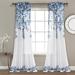 Tanisha Sheer Window Curtain Panels Navy/White 38X84+2 Set - Lush Decor 16T007293