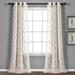 Avon Trellis Grommet Sheer Window Curtain Panels Beige 38X95 Set - Lush Decor 16T007604