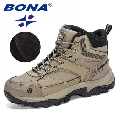 BONA-Bottes de randonnée en peluche pour hommes chaussures de neige chaudes chaussures de marche