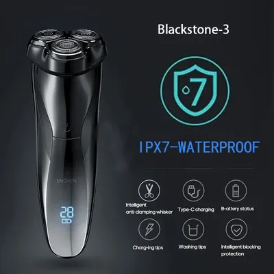 ENCHEN-Rasoir électrique Blackstone 3D pour hommes support étanche IPX7 utilisation sèche pour les