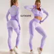 Ensemble de yoga sans couture à manches longues pour femmes vêtements de sport de gymnastique de