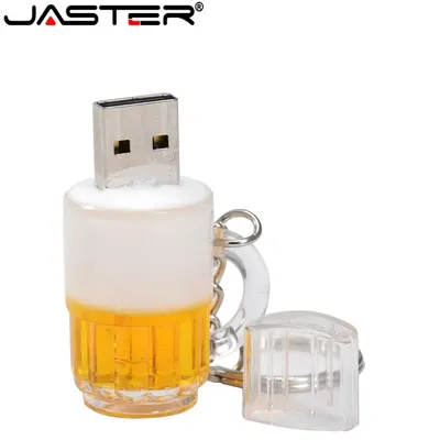 Clé USB 2.0 en plastique portable avec capacité réelle chope à bière clé USB disque U 64 Go clé