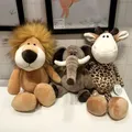 Jouets en peluche animaux de la forêt pour enfants peluche réaliste tigre éléphant singe