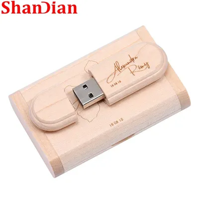 Clé USB 2.0 avec LOGO personnalisé en bois d'érable 4/8/16/32/64/128 go lecteur Flash cadeau