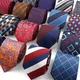 Cravate de luxe classique pour homme 8cm à carreaux rayés cravate Jacquard assortie pour