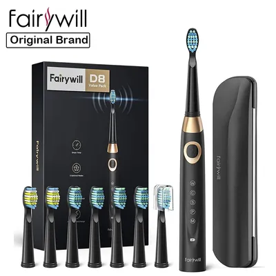 Fairywill Sonic Brosse à dents électrique FW-508 chargeur USB IPX7 Brosse à dents électronique