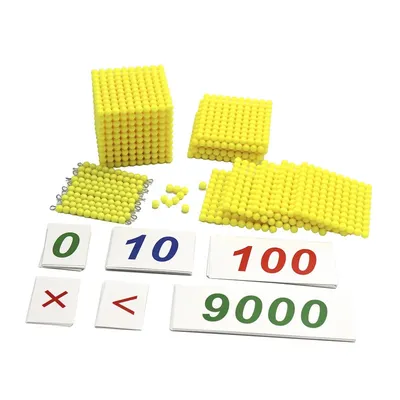Jeu de perles mathématiques Montessori banque de nombres de 1 à 9000 carte d'apprentissage jouet