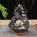 Brûleur d'encens en céramique à reflux de fumée porte-encens en forme de Dragon décoration