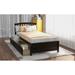 Nestfair Twin Size Wood Platform Bed with Two Drawers and Headboard