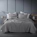 Winston Porter Luxora Microfiber Reversible 3 Piece Quilt Set Microfiber in Gray | Oversized King Quilt + 2 King Shams | Wayfair KWX1804-GY-OK