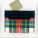 J. Crew Bags | J.Crew Stewart Tartan Plaid Leather Slim Card Case | Color: Green/Red | Size: Os