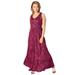 Plus Size Women's Tiered Maxi Dress by ellos in Periwinkle Raspberry Floral (Size 14/16)