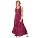 Plus Size Women's Tiered Maxi Dress by ellos in Periwinkle Raspberry Floral (Size 26/28)