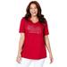 Plus Size Women's Stars & Shine Tee by Catherines in Red Flag (Size 3X)