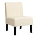 Costway Armless Accent Fabric Leisure Chair w/Rubber Wood Legs - See Description