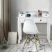 Costway White Writing Desk Home/Office Computer Desk with 4 Drawers