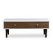 Modern Mid-Century Style White Wood Coffee Table with 2 Drawers - 38 x 22 x 14 inches