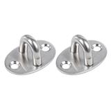 1.6"Stainless Steel Cabinet Latch Lock Catch Eye Cabin Hook Plate,2pcs - Silver - Length: 1.6"