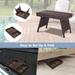 Folding PE Rattan Side Coffee Table Patio Garden Furniture - 23.5" x 16" x 15.5" (L x W x H)
