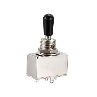 Metal Electric Guitar 3 Way Box Toggle Switch For Les Paul With Black Knob