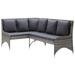 vidaXL Patio Corner Sofas 2 pcs Poly Rattan Gray - Grey