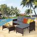 Gymax 3PCS Outdoor Rattan Furniture Set Patio Couch Sofa Set w/ - See details