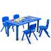 Gymax Kids Plastic Table and Stackable Chairs Set Indoor/Outdoor Home