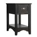 Contemporary Chair Side End Table Compact Table with Drawer Nightstand - Brown