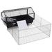 PawHut Rolling Metal Rabbit, Guinea Pig, or Small Animal Hutch Cage with Main House and Run, 47" L