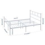 Teraves 12.8'' Twin/Full/Queen Size Metal Platform Bed Frame with Headboard & Footboard No Box Spring Needed, White