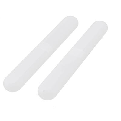 2pcs Plastic Travel Toothbrush Toothpaste Storage Container Case - 8.1" x 1.2" x 0.8"(L*W*H)