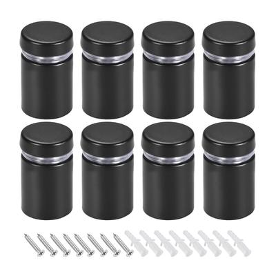 Glass Standoff Mount Wall Standoff Nails 16mm Dia 27mm Length 8 Pcs - Black