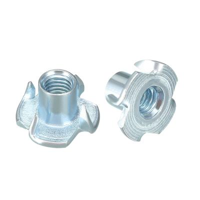 100Pcs M5 4 Pronged Tee Nut T-Nut For Rock Climbing Holds Wood Cabinetry - Silver Blue - M5,100Pcs