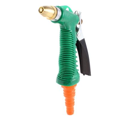 Garden Antislip Handle Trigger Adjustable Sprayer Hose Nozzle - Green,Orange,Silver Tone,Black - 7" x 3.7" x 1.26"(L*W*T)